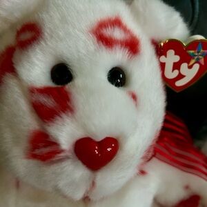 TY Large Beanie Buddy SMOOCH the Kisses Bear
